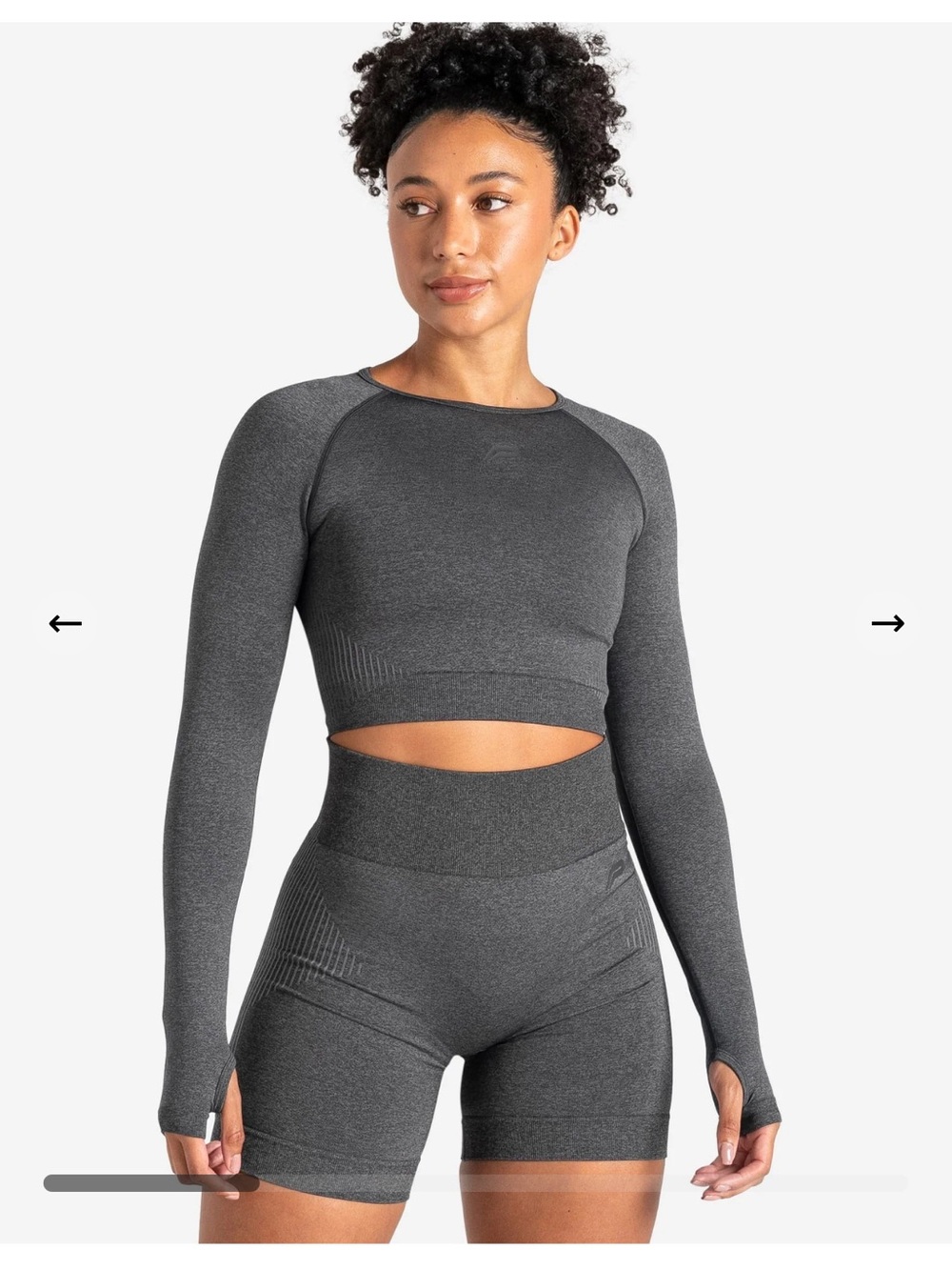 Pursue Fitness ADAPT 2.0 Seamless Crop Top Charcoal